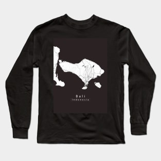 Bali Indonesia Island Map Long Sleeve T-Shirt